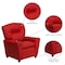 Flash Furniture Kids Recliner, 25" to 39" x 28", Upholstery Color: Red, Frame Material: Hardwood, Plastic BT-7950-KID-RED-GG - alternate 9